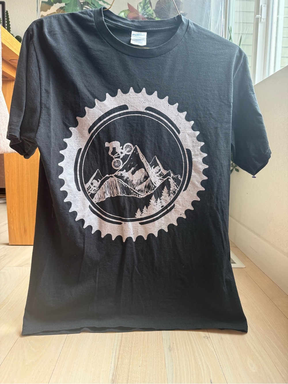 Black Mountain Bike Graphic Tee - Casual Cotton T-Shirt
